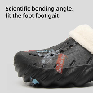 Pantoufles d'hiver en EVA pour hommes chaussures <span class=keywords><strong>de</strong></span> maison doublées en polaire thermique séchage rapide imperméable anti-glissant intérieur extérieur temps froid - Product Image 2