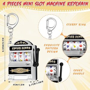 Porte-clés de Noël en forme de <span class=keywords><strong>machine</strong></span> <span class=keywords><strong>à</strong></span> <span class=keywords><strong>sous</strong></span>, breloques Kawaii Las Vegas avec <span class=keywords><strong>rouleaux</strong></span> 3D, souvenirs dorés et argentés pour cadeaux de fêtes - Product Image 2