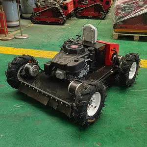 Üretim en düşük fiyat benzinli robot çim biçme makinesi tekerlekli çim biçme makinesi paletli çim kırıcı