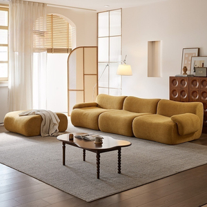 Premium Luxury Apartment Living Compressed Sofa Sponge Velvet Fabric Convertible L-Shaped Corner Sectional Modular Design - Product Image 6