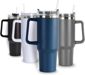 40oz Insulated Stainless Steel Tumbler with Handle Straw, BPA Free Leak Proof Double Wall Vacuum Travel <b>Mug</b> - Product Image 1