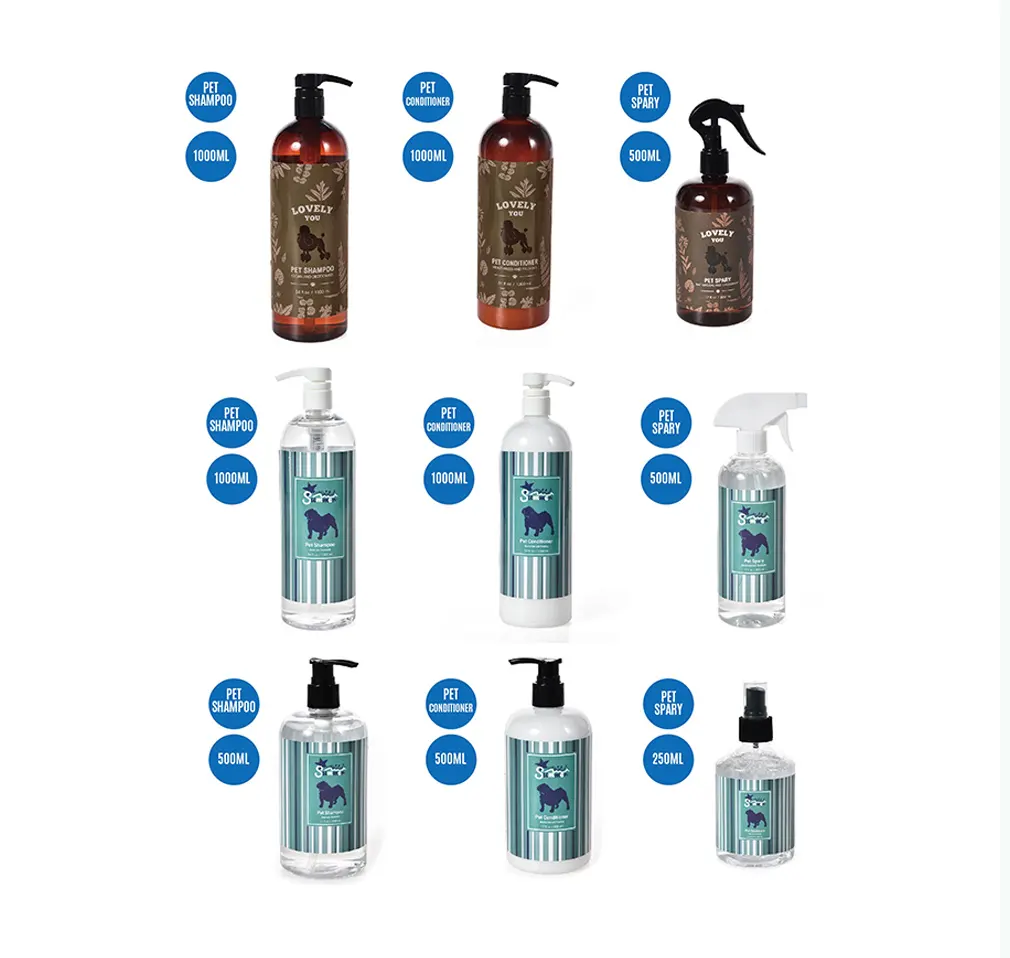 Haustier-Shampoo-Conditioner OEM ODM Fabrik Haustier-Dusche Gel Hund Katze Dusche Seife weiche Körperwäsche Haustier-Shampoo mit 250 ml 1000 ml