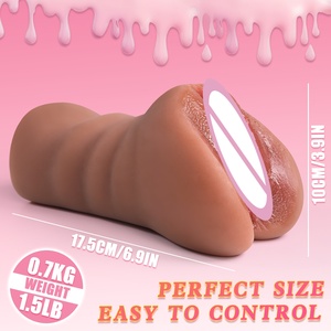 Expédition gratuite depuis les entrepôts américains : Masturbateur réaliste de poche pour homme, double canal, avec TPE réaliste anal/vaginal pour hommes - Product Image 4