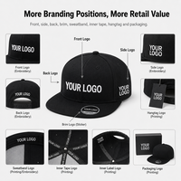 Casquette Snapback à visière plate brodée personnalisée SHINY avec fermeture à pression réglable pour les collections streetwear, les équipes et les clubs