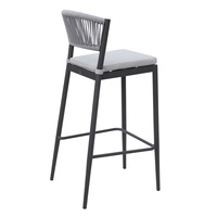 Tabouret de bar en aluminium, mobilier d'extérieur à cordes tissé, chaise basse, loft, ensemble de table basse à double cadre, 9 pièces