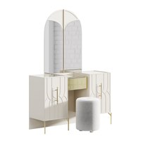 Ensemble de meubles de chambre Alina : lit, armoire, coiffeuse avec grand miroir, ensemble de chambre WOODEX