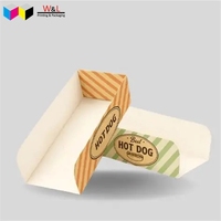 Bandeja de Papel para Empacar Hot Dogs, Desechable, de Grado Alimenticio, con Logotipo Personalizado, Dimensiones Personalizadas, Precio de Fábrica