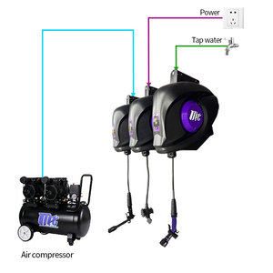 Enrollador de Manguera Eléctrico Retráctil |   Carrete de manguera moderno 3 en 1 para detallado automotriz y lavado de coches, montado en techo - Product Image 2
