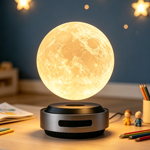 HCNT Magnetic Levitating Moon Lamp Auto Lifting Floating 3D Moon <b>LED</b> <b>Night</b> <b>Light</b> Home Decoration - Product Image 1