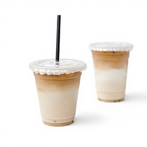 98mm PET Disposable Plastic <b>Cups</b> with Lids Leak Proof Round <b>Cold</b> Drink Coffee Juice Beverage <b>Cups</b> - Product Image 4