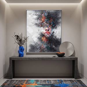 Dipinto a Olio 3D di Alta Qualità, Ritratto di <span class=keywords><strong>Donna</strong></span> 100% Dipinto a Mano su Tela con Cornice, Decorazione per Soggiorno - Product Image 4