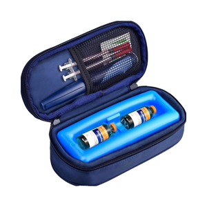 Sac à dos <span class=keywords><strong>isotherme</strong></span> en polyester écologique avec fermeture éclair, idéal pour le transport de médicaments et de petits flacons de glace pour diabétiques - Product Image 1