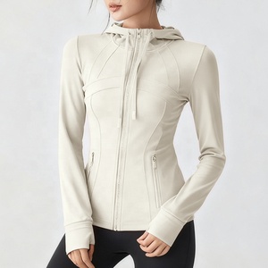 Dropshipping nuovo <span class=keywords><strong>Design</strong></span> <span class=keywords><strong>palestra</strong></span> abbigliamento sportivo manica lunga corsa Yoga donna giacca sportiva Slim Fit cerniera Fitness <span class=keywords><strong>palestra</strong></span> top - Product Image 5