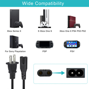 NEMA 1-15P To IEC C7 Power Cord -Flat Plug To Figure-8 Connector Cable <strong>for</strong> Laptop, DVD Player, <strong>Game</strong> Console, Small Appliances - Product Image 6