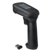 1D 2D CMOS inalámbrico 2,4G BT lector de código QR con pantalla ligero PDF417 escáner de código de barras de mano para logística supermercado
