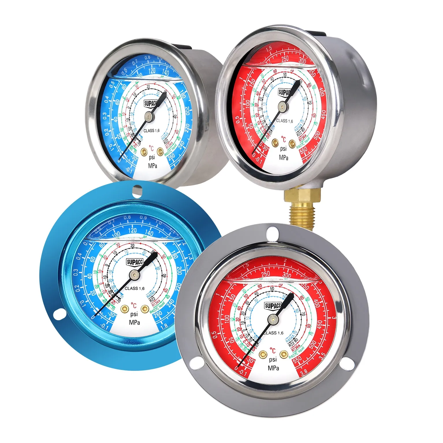 factory wholesale air conditioning refrigeration manifold gauge oil refrigerant gas pressure gauge vacuum manometer
