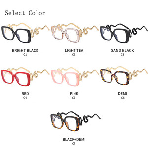 Lunettes unisexes de style britannique anti-lumière bleue, monture carrée en PC et métal avec branches en forme de serpent, équipées d'une <span class=keywords><strong>correction</strong></span> de la myopie - Product Image 4