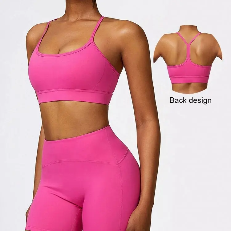Sexy Y Back Strap Sport Bra Eco-friendly Fabric Gym Fitness Yoga Wear Breathable Running Bra