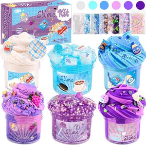 Food Themed Slime Gift Set Butter Cloud Clear Mixed Textures Cute Mini Accessories Birthday Present Girls Boys - Product Image 1