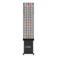 Dernière marque de serrure de magasin, métal blanc mobile rotatif lunettes de soleil présentoir magasin spin show case