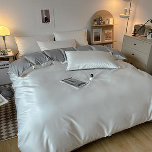 Buz ipek yorgan seti öğrenci yurt çarşaf güz kapakları su dayanıklı 300tc ışık lüks Modern sadelik High-End - Product Image 6