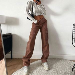 Vente en gros de nouveaux pantalons pour femmes printemps automne 2021 couleur unie coutures de poche basique décontracté ample mi-taille <span class=keywords><strong>jean</strong></span> femmes - Product Image 3