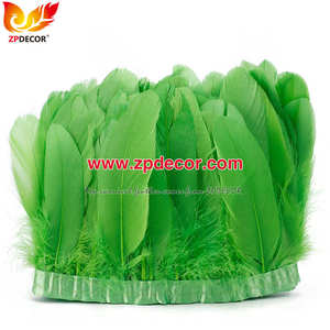 Zpdecor Usine En Gros Stock Oie Verte Nagoire Plume Garniture Frange pour Miami et Bahams Jankanoo Carnaval - Product Image 4