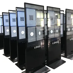 عرض لافتات رقمية تفاعلية واقفة على الأرض ، عرض إعلانات Totem LCD كشك للإعلان