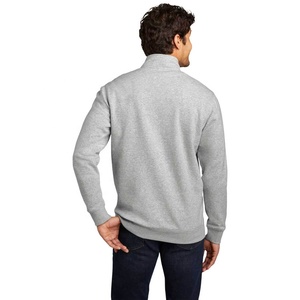 Sweat-shirt d'hiver chaud à col zippé uni, en tissu polaire épais de haute qualité, directement de l'usine, pour hommes - Product Image 5
