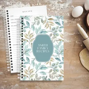 Spiral Bound Blank Page DIY Make Your Own Family Collected Recipe Book To Write In Cookbook with 90 Pages