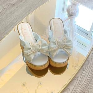 Nuevas Sandalias Estilo Japonés Mary Jane Antideslizantes con Suela Gruesa y Lazo Decorativo, Zapatos de Playa con Patrón de Madera, Zuecos de Madera, Pantuflas COS - Product Image 2