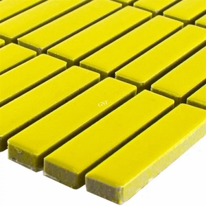 กระเบื้องโมเสคเซรามิกสีเหลืองลายเส้นสำหรับปูพื้นและผนังห้องครัว - Product Image 2