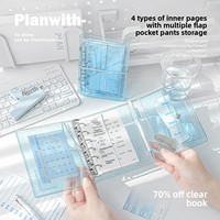 Planwith Carnet Transparent Tri-Pliant Haute Esthétique Style Instagram Portable A7 à Feuillets Mobiles Agenda/Journal/Carnet de Notes Cadeau
