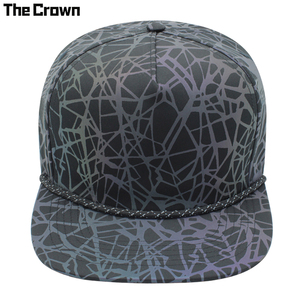 Casquette à visière plate réfléchissante à 5 panneaux avec logo personnalisé, motif verre craquelé, vente en gros, fabricant - Product Image 1