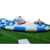 Vente directe usine : Jouet gonflable en PVC épaissi, motif ours polaire de dessin animé, pour parc aquatique extérieur, iceberg gonflable à grimper