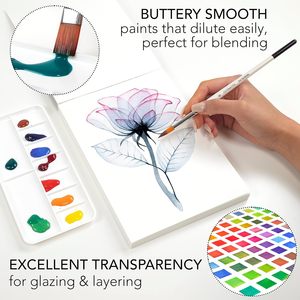 Juego de pintura de acuarela de 62 piezas Kit <span class=keywords><strong>con</strong></span> Video Tutorial <span class=keywords><strong>curso</strong></span> adultos niños principiantes artistas profesionales papel - Product Image 3