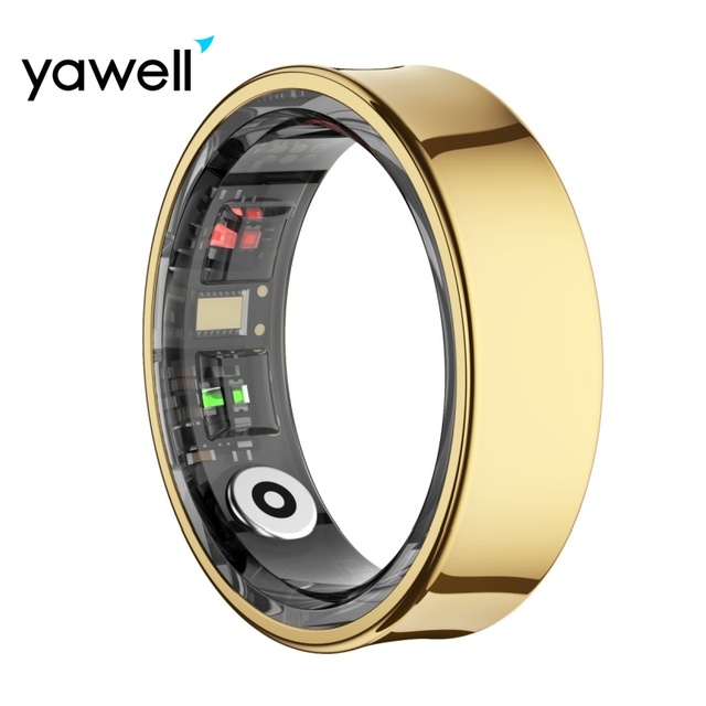 Yawell Best Sale New Thin 7mm R09 Accuracy Programmable RFID Gold Tiktok Video Scrolling Remote Smart Ring With Charging Box
