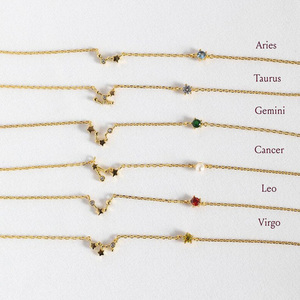 JCA plaqué or 12 Constellations zodiaque <span class=keywords><strong>astrologie</strong></span> Horoscope étoile collier pour femmes filles - Product Image 2