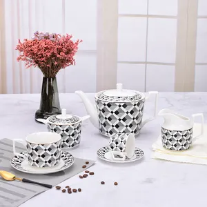 Новое поступление, Небьющийся Китайский Королевский керамический чайник для ресторана, арабский кофейный набор, чайный набор с золотом
