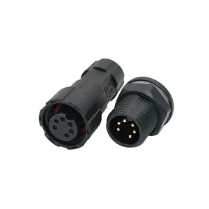 Alta potência industrial impermeável M16 preto 6 núcleos aviação acoplamento Plug conector