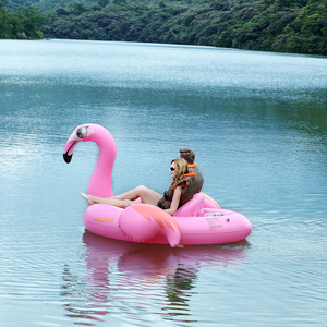 สีชมพู Inflatable Flamingo สระว่ายน้ำลอยที่ไม่ซ้ำกัน Inflatable น้ำปาร์ตี้ Flamingo Floating Raft - Product Image 3