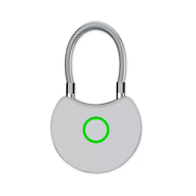 XMM-S11 Transparent steel cable fingerprint lock for dormitory home black silver keyless security mental hook digits smart lock