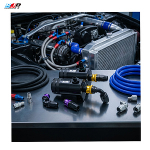 ถังดักไอน้ำมันเชื้อเพลิง BJR Automotive คุณภาพสูง แบบยูนิเวอร์แซล สำหรับ<span class=keywords><strong>รถ</strong></span>แข่ง ผลิตจากอะลูมิเนียม CNC พร้อมข้อต่อ AN10 คู่ สำหรับดัดแปลง/อัพเกรดรถยนต์ - Product Image 5