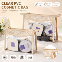 PVC clair sac cosmétique soins de la peau stockage fermeture éclair lavage trousse de maquillage trousse de toilette en plastique voyage toilette pochette à fermeture éclair pochette cosmétique