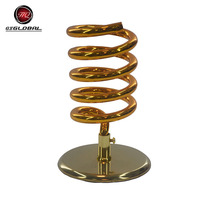 Support de sèche-cheveux en spirale en acrylique doré pour bureau |   Support de sèche-cheveux de style salon à fixer sur le bureau |   Modèle HQ-A178
