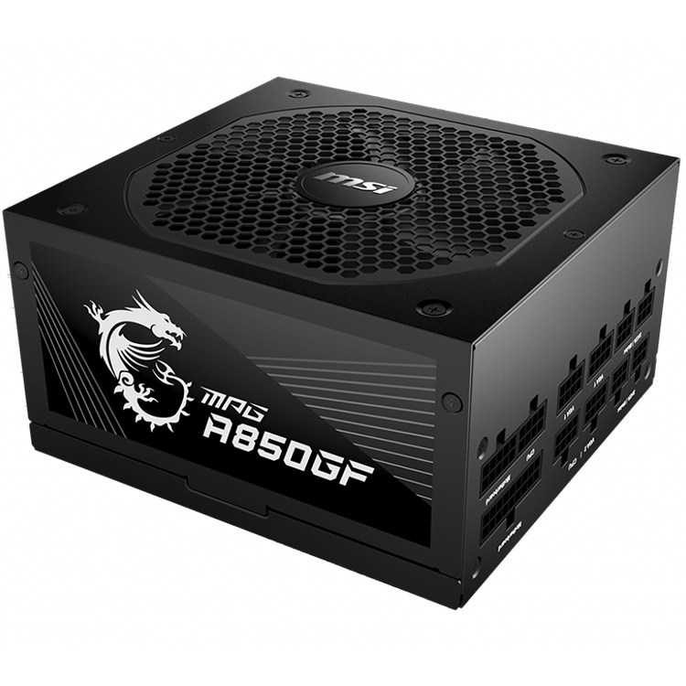 Бренд MSI MPG A850GF Золотой источник питания с мощностью 850 Вт 80 плюс полная модульная поддержка NVIDIA GeForce RTX 30 серии GPUs
