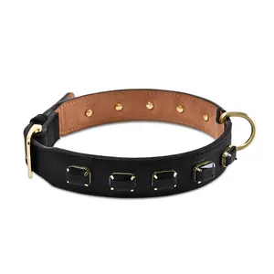 Collana di alta Qualità di Prova Morso Collari Per Cani In Pelle Cintura Con Durevole Rivetto Stile Classico Collare di Cane