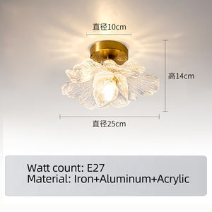 Lámpara LED de techo con forma de flor de loto para pasillo, lámpara colgante moderna Simple de resina pequeña para balcón, entrada de escalera, guardarropa - Product Image 5