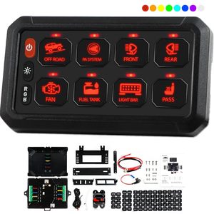 แผงสวิตช์กันน้ำ 12 ช่อง สำหรับเรือ รถ SUV ATV UTV รถบรรทุก 4x4 <span class=keywords><strong>12V</strong></span> 24V สำหรับงานออฟโรด พร้อมกล่องควบคุม<span class=keywords><strong>วงจร</strong></span><span class=keywords><strong>ไฟ</strong></span> <span class=keywords><strong>LED</strong></span> - Product Image 2