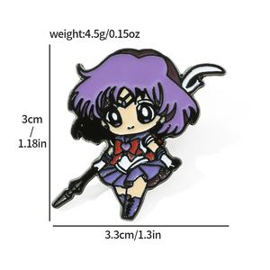 Accesorio de insignia de Metal de Sailor Moon creativo, broche de gota de aceite de aleación, técnica de grabado tallado para Año Nuevo chino, tipo de mascota - Product Image 4